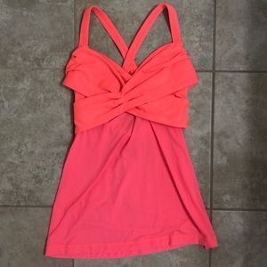 Bright pink lululemon tank top